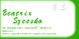 beatrix szecsko business card